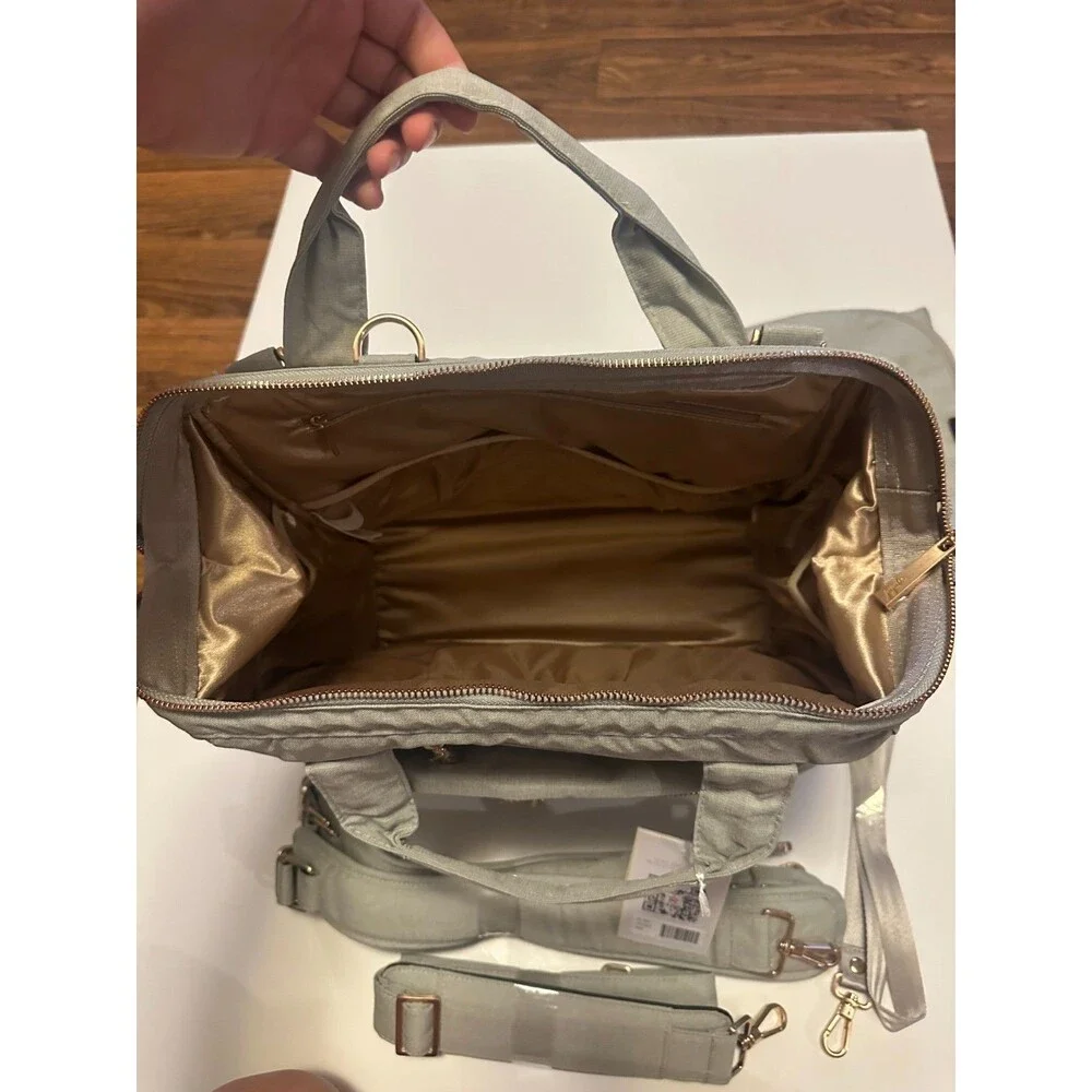 NWT JuJuBe Dr BFF Diaper Bag Set In Pebble Bakcpack,Tote,Crossbody
